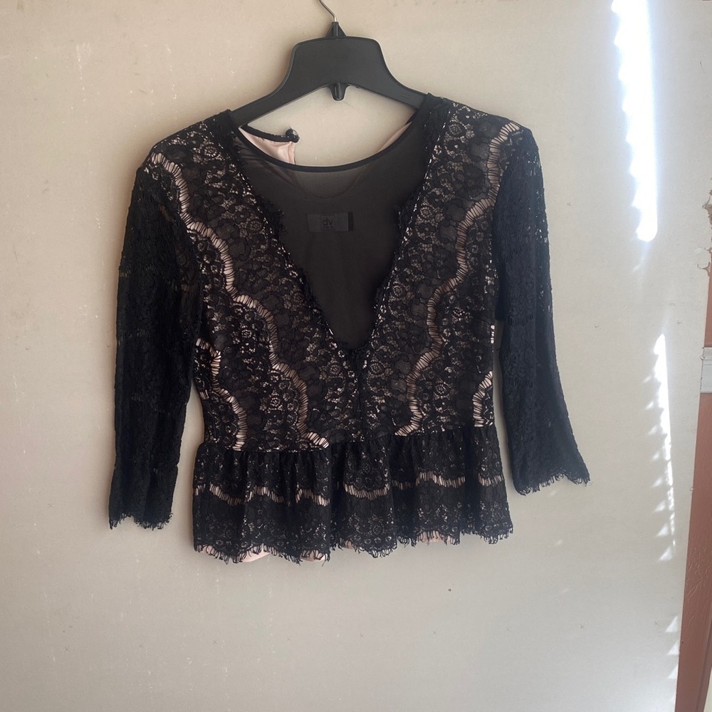 Dolce Vita Black Lace Peplum Top